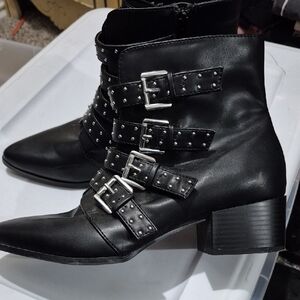 Lane Bryant Studded Black Ankle Boots Size 10W